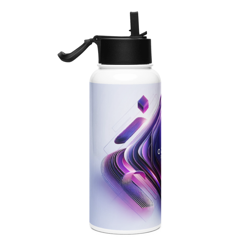 Stainless steel water bottle with a straw lid