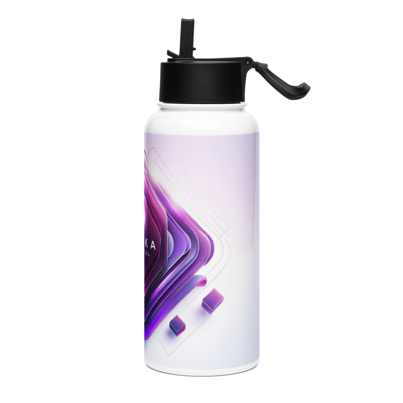 Stainless steel water bottle with a straw lid